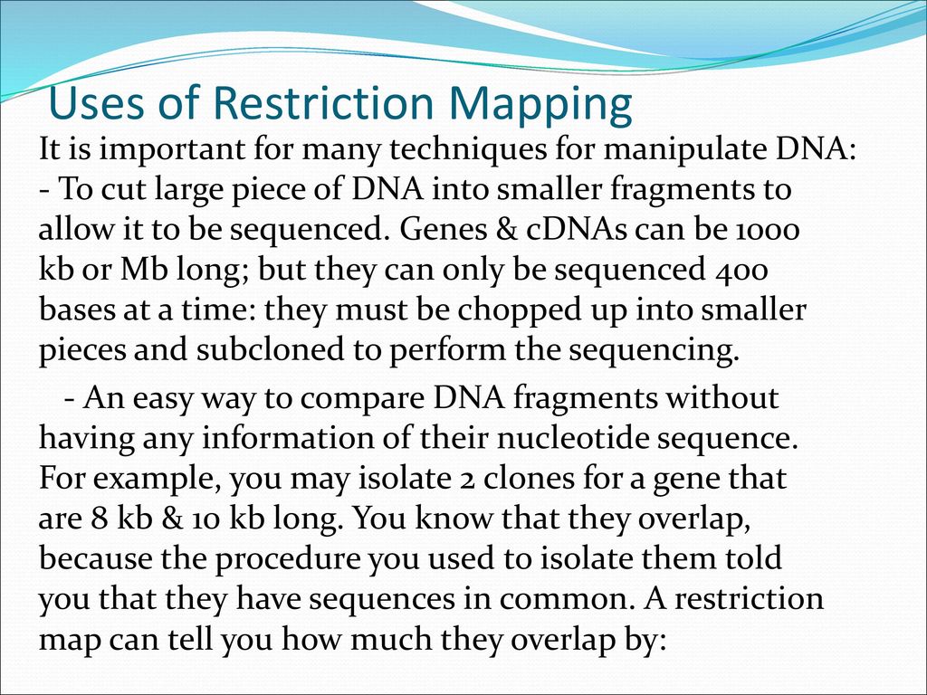 applications of restriction mapping