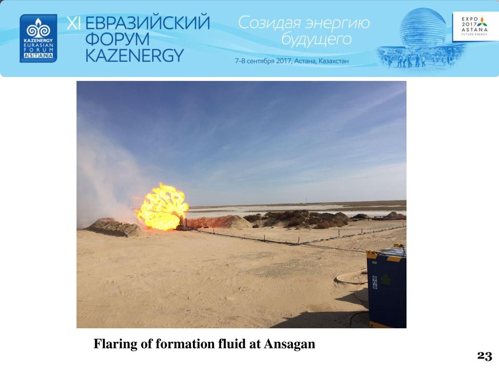 Flaring of formation fluid at Ansagan