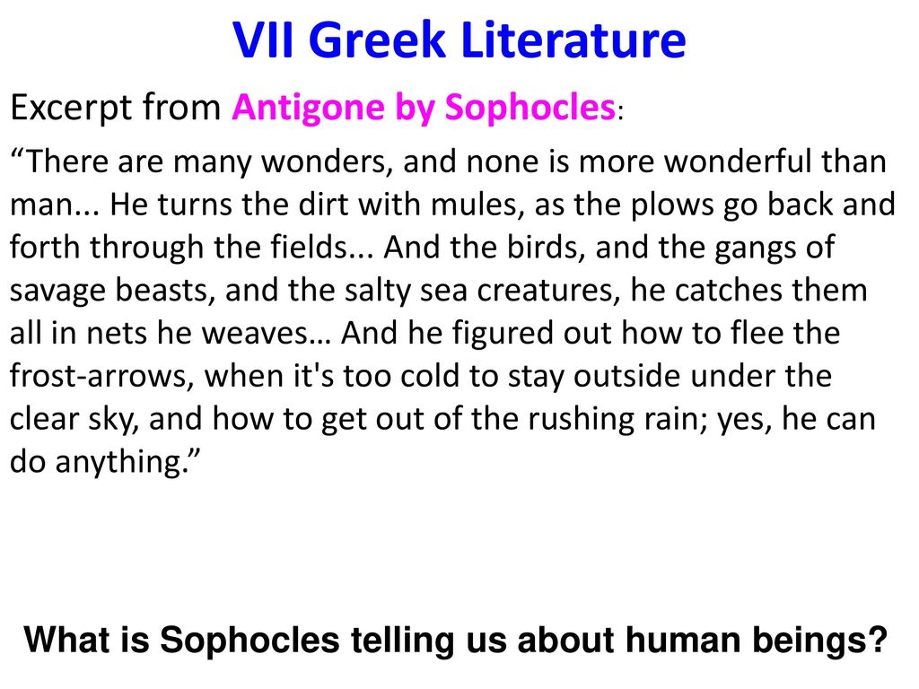 What is Sophocles telling us about human beings