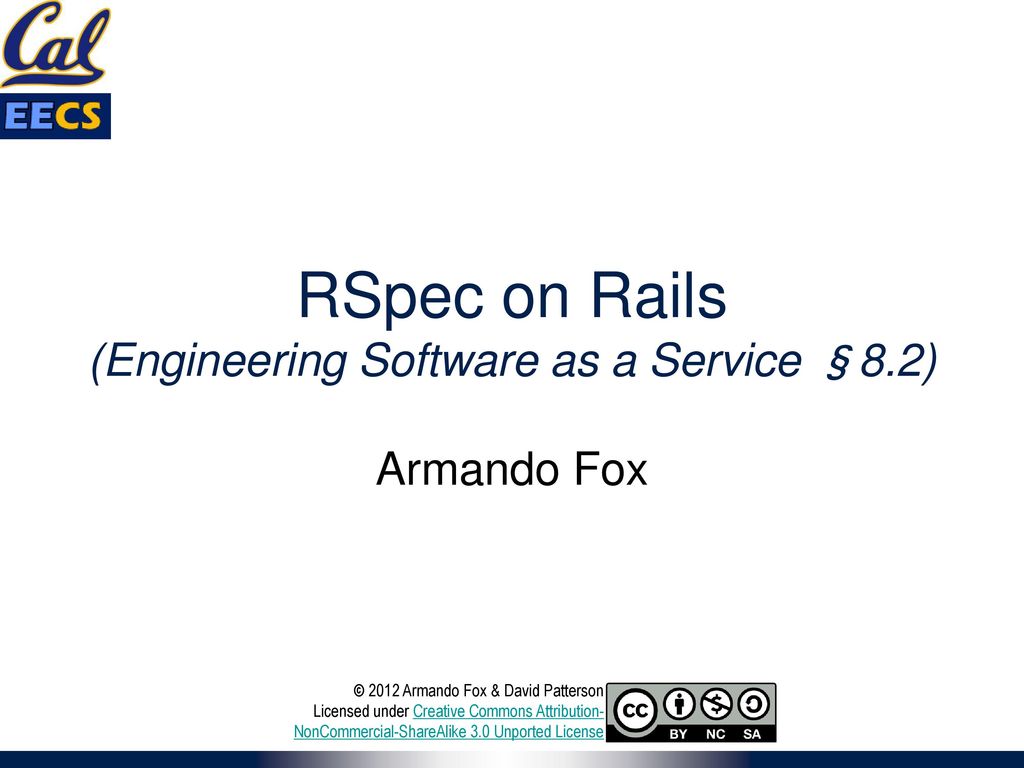 Intro To Rspec Unit Tests Engineering Software As A Service 8 1 Ppt Download