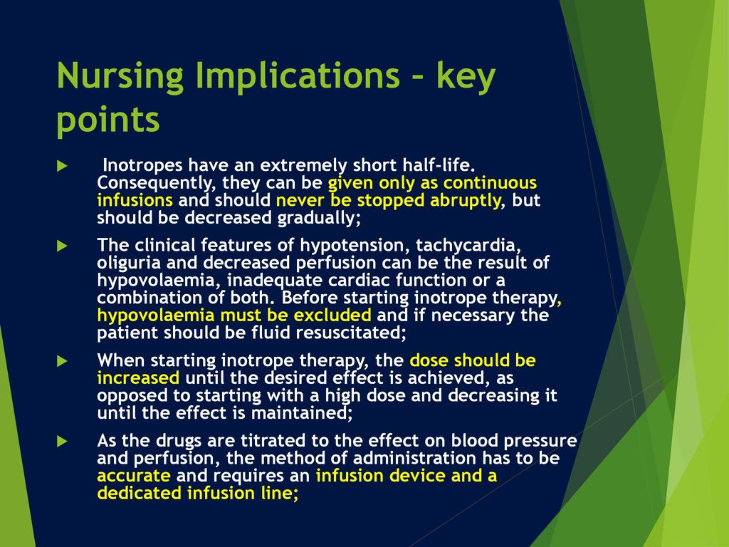 Nursing Implications – key points