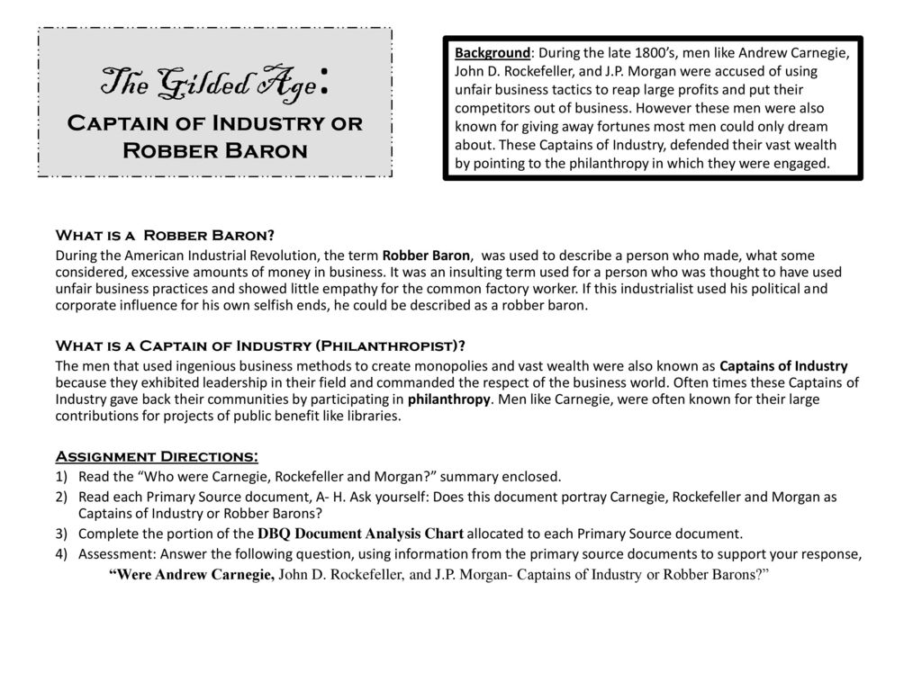 Dbq Document Analysis Chart Were Andrew Carnegie