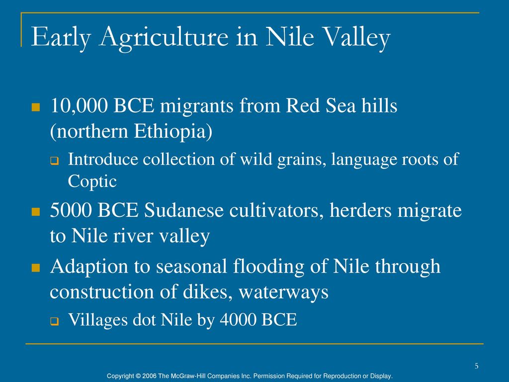 Early Agriculture in Nile Valley