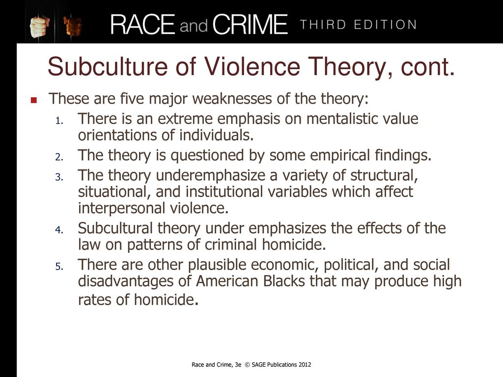 what is subculture of violence thesis