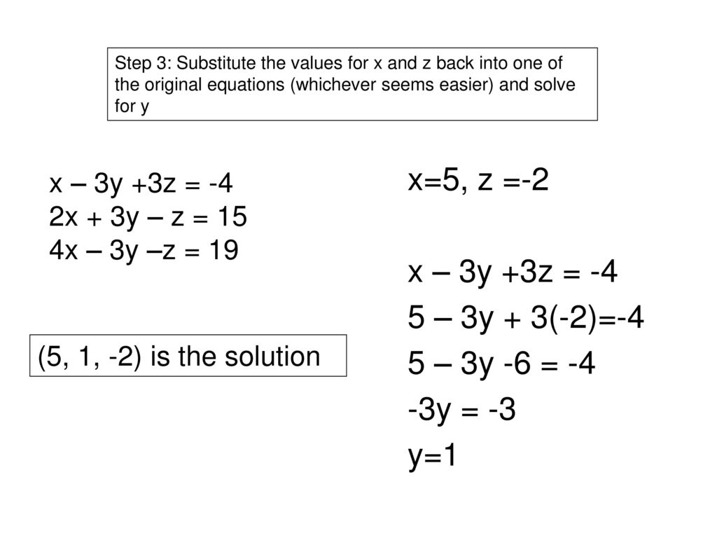 3 6 Systems With Three Variables Ppt Download