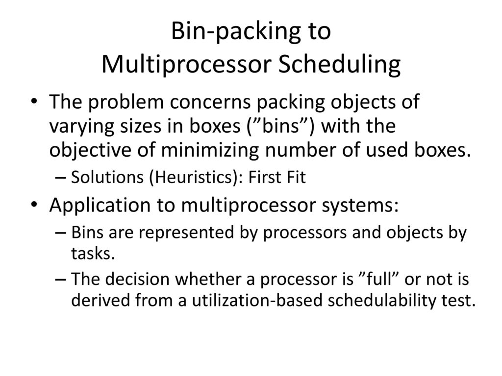 Bin-packing to Multiprocessor Scheduling