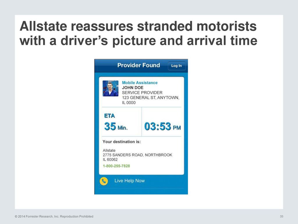 Allstate reassures stranded motorists with a driver’s picture and arrival time