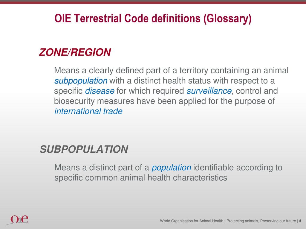 Terrestrial Animal Health Code for zoning - ppt download