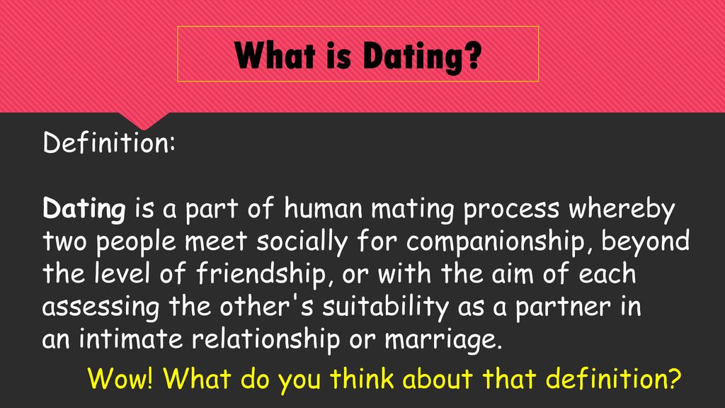 Vad är definitionen av en dating relation