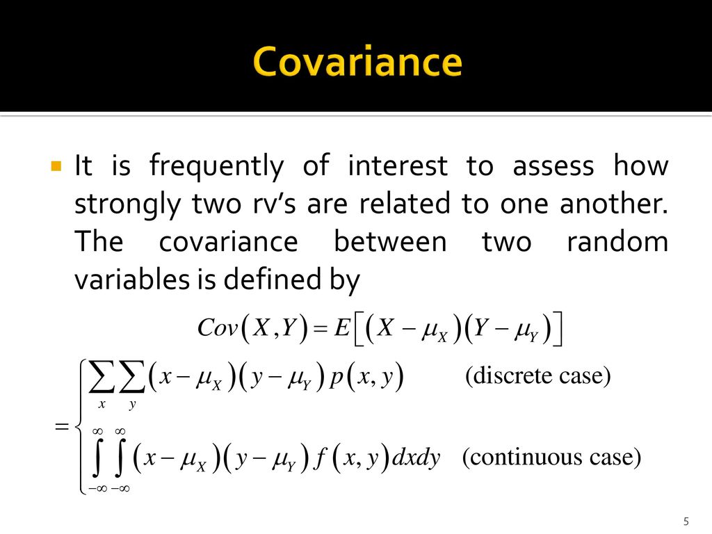 Expected values covariance and correlation ppt download