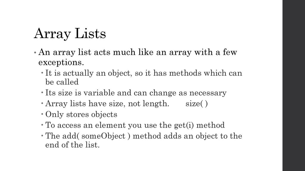 Array Lists ppt download