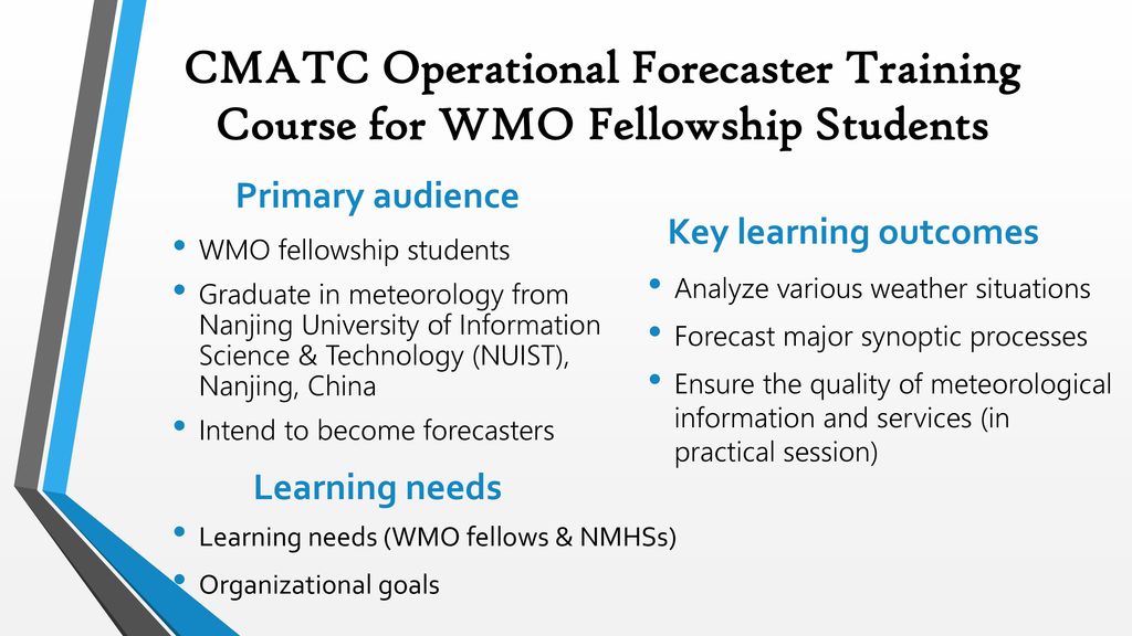 CMATC Prepost Forecaster Training Course for WMO Fellowship Students