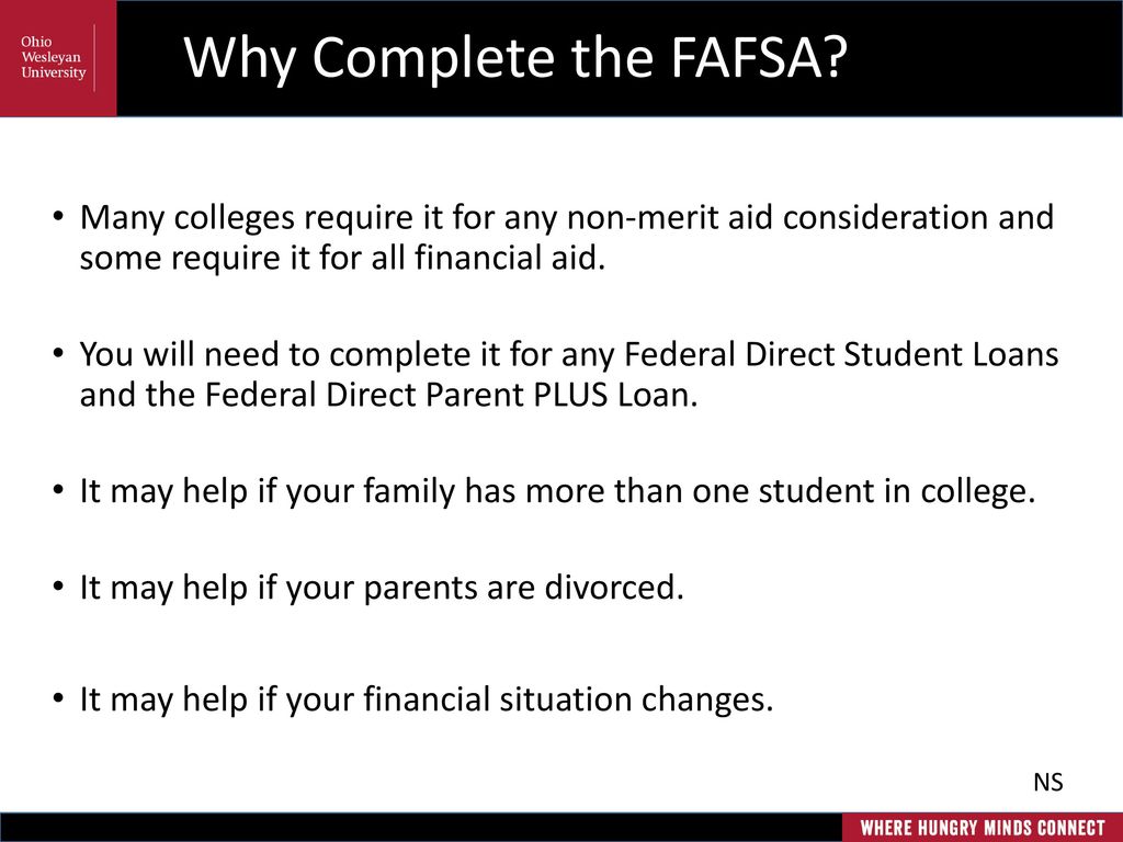 Ohio Wesleyan University Navigating the Financial Aid Process You Can