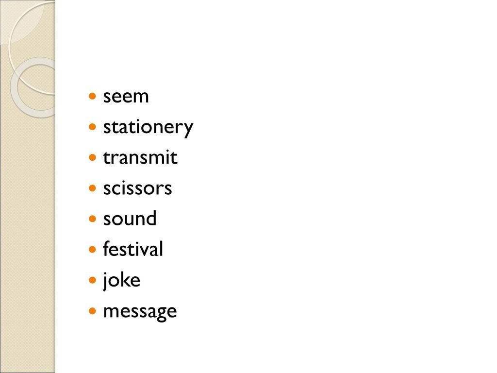 seem stationery transmit scissors sound festival joke message