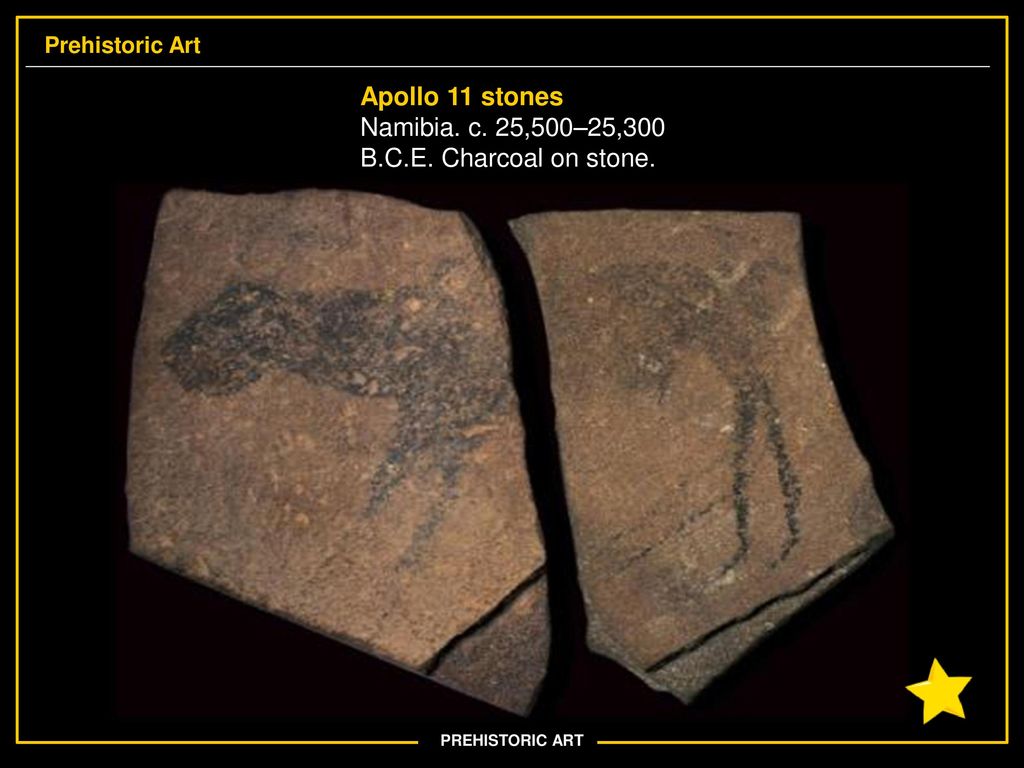 Namibia. c. 25,500–25,300 B.C.E. Charcoal on stone.