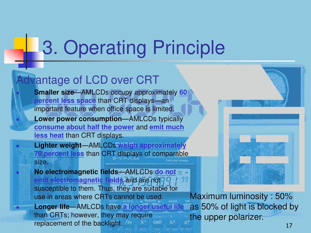 3. Operating Principle Advantage of LCD over CRT