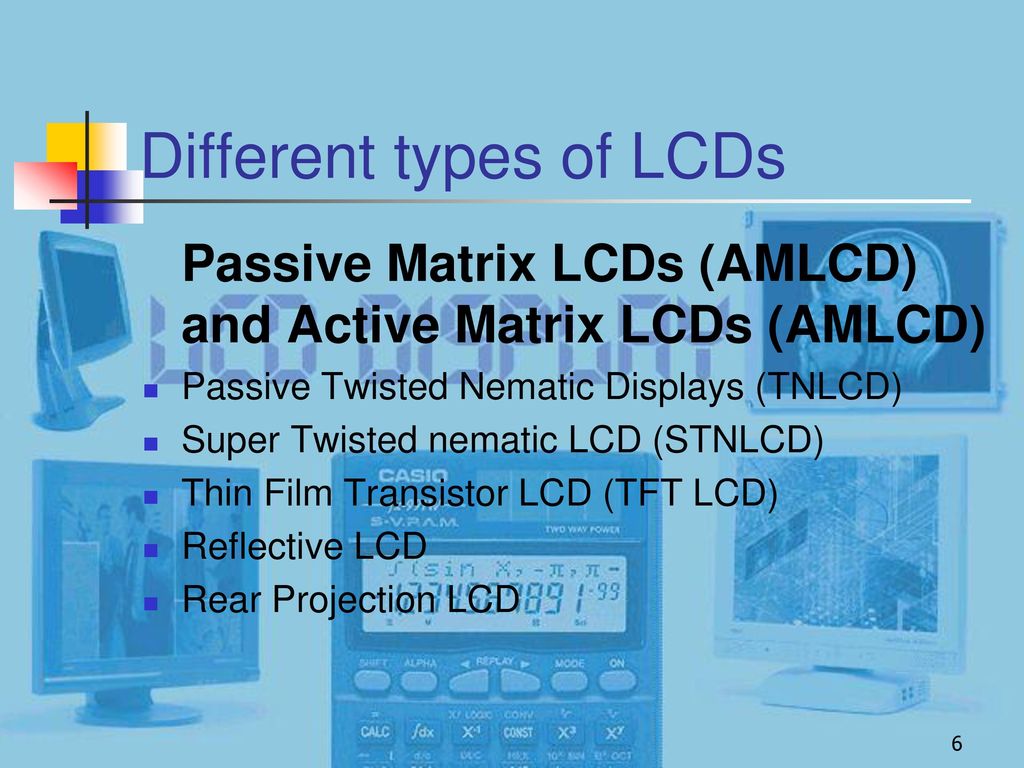 Different types of LCDs