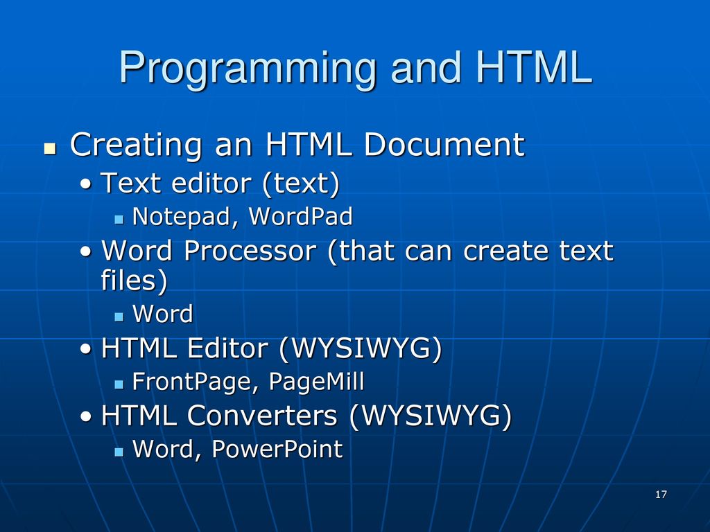 Introduction to HTML Section A – Programming, HTML - ppt download