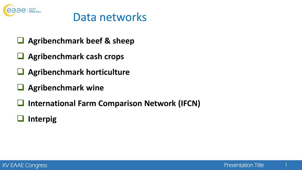 Data networks Agribenchmark beef & sheep Agribenchmark cash crops