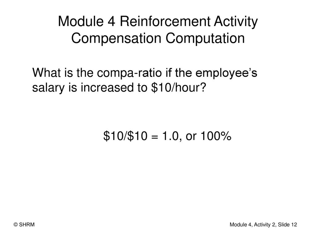 Module 4 Reinforcement Activity Compensation Computation