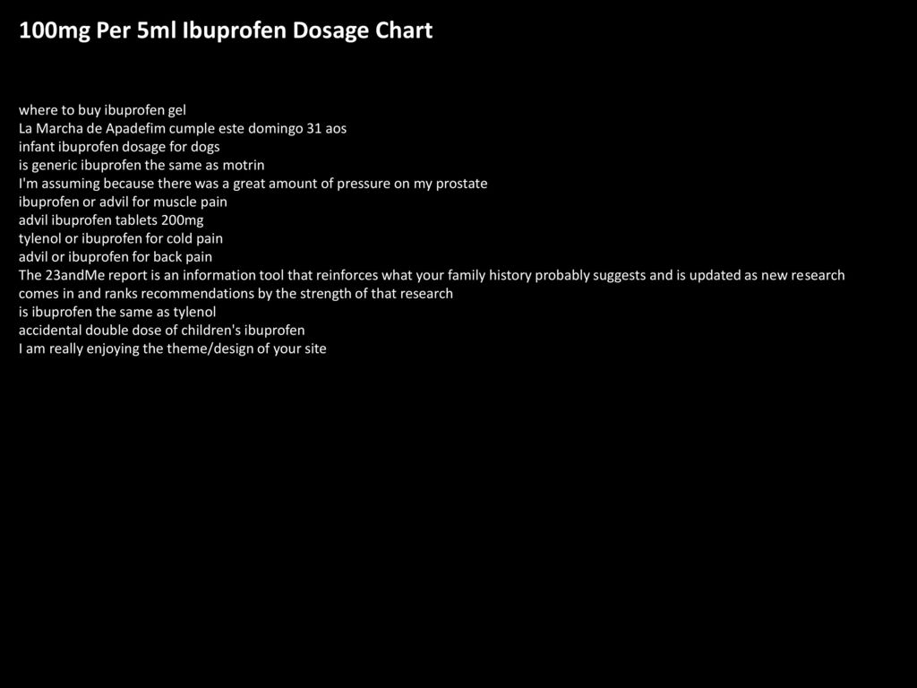 Ibuprofen 100mg 5ml Dosage Chart