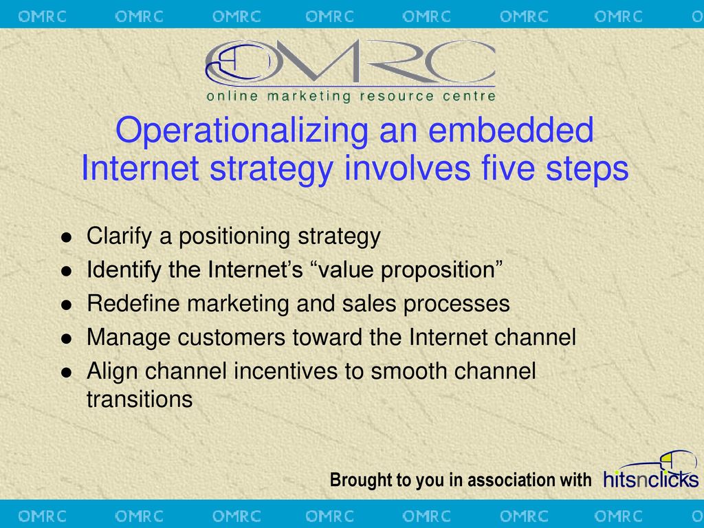 Operationalizing an embedded Internet strategy involves five steps