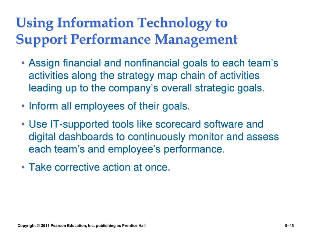 Using Information Technology to Support Performance Management