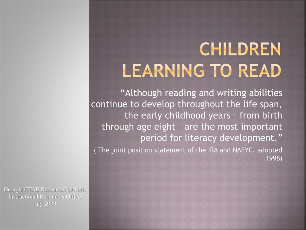 Children learning to read ppt download
