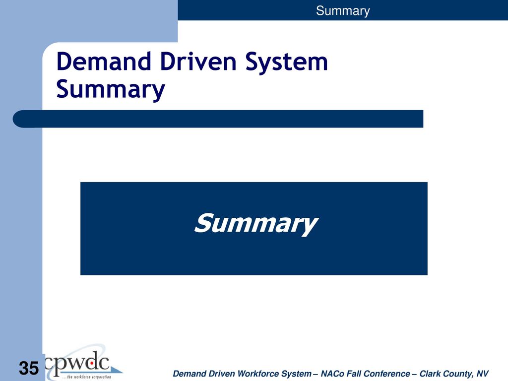 Demand Driven System Summary