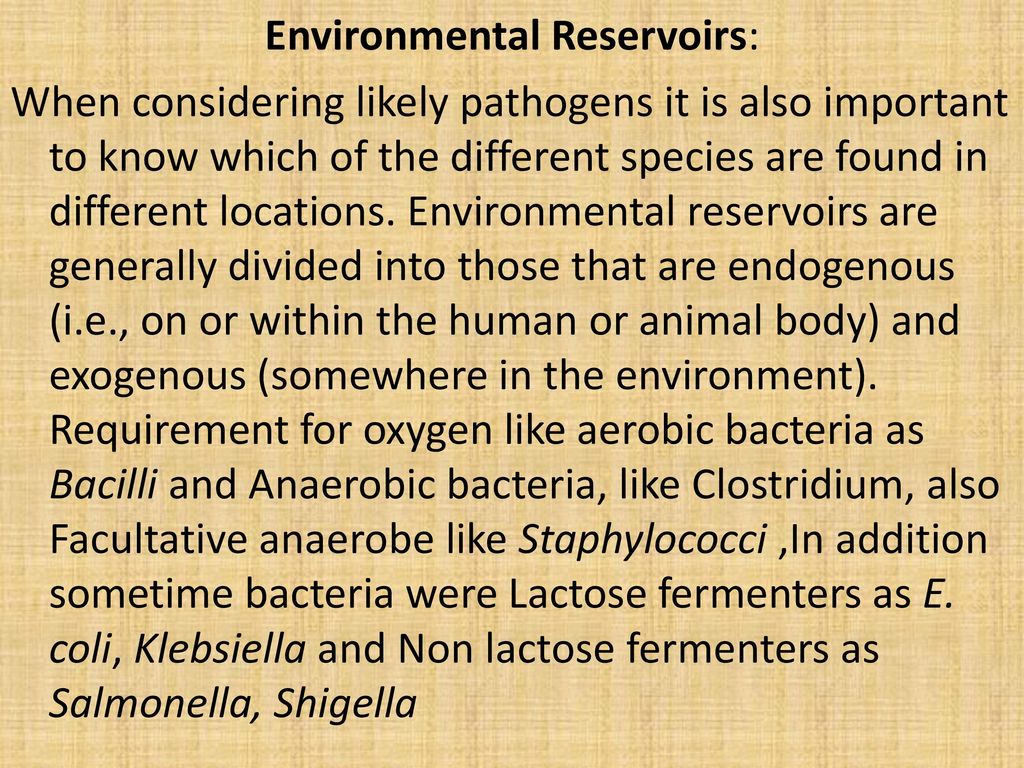 Environmental Reservoirs: