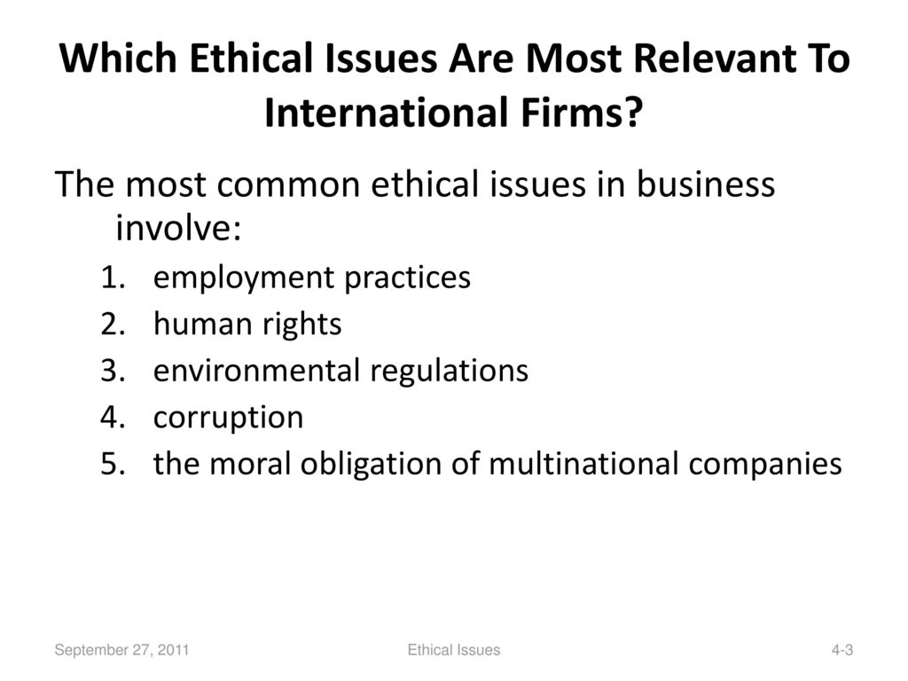 5 ethical issues in international business