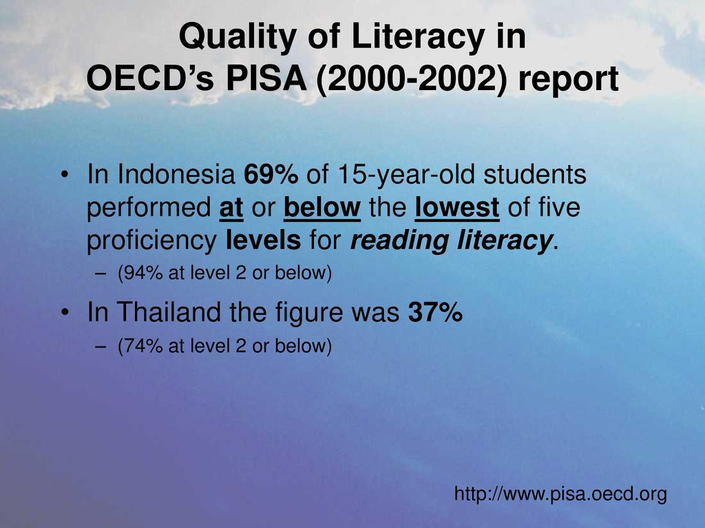 Quality of Literacy in OECD’s PISA ( ) report
