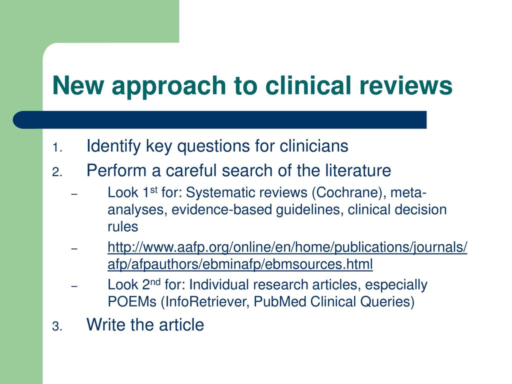 Tips on Writing Clinical Reviews for Publication - ppt download