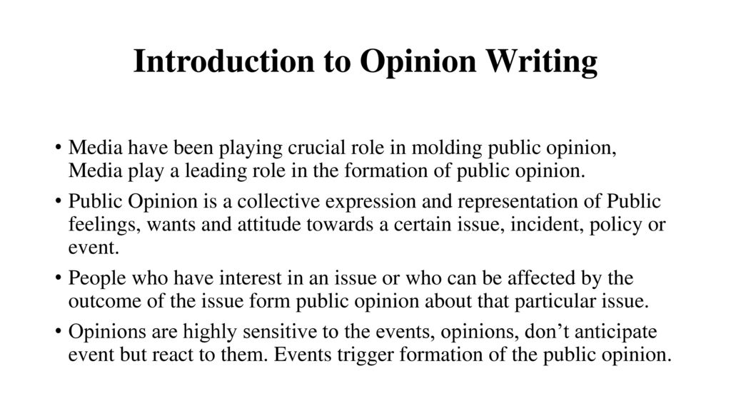 Opinion Essay Writing the Introduction. - ppt download
