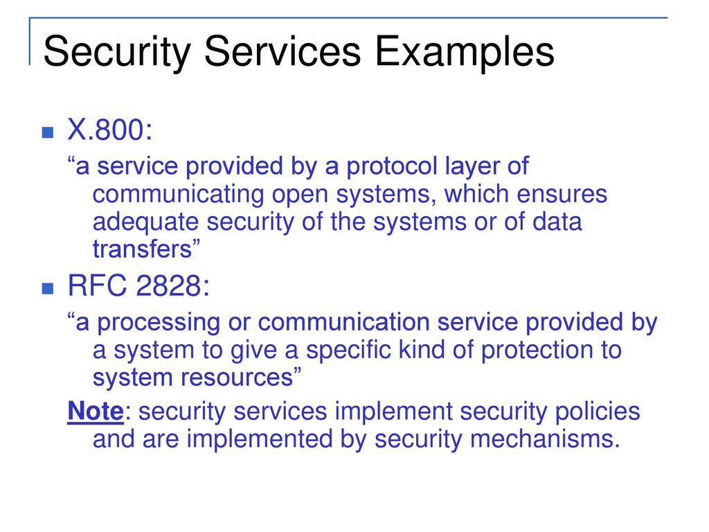 Security Services Examples
