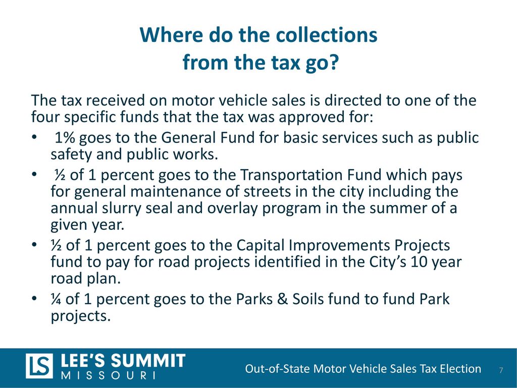 Out-of-State Motor Vehicle Sales Tax Election - ppt download