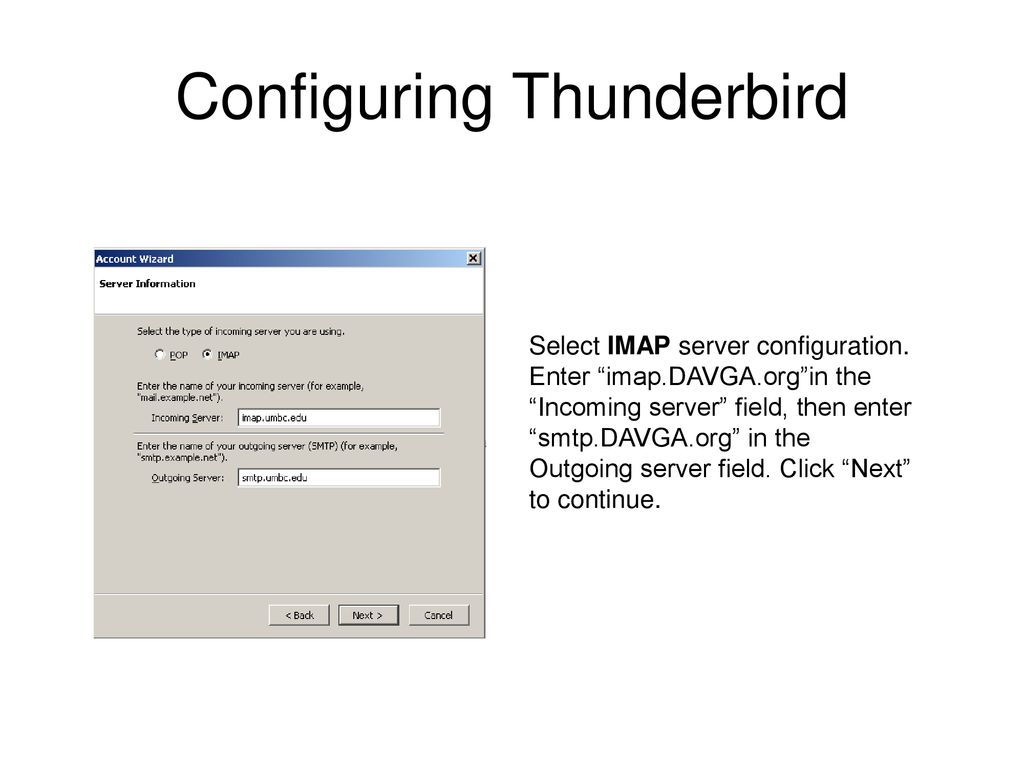 Configuring Thunderbird