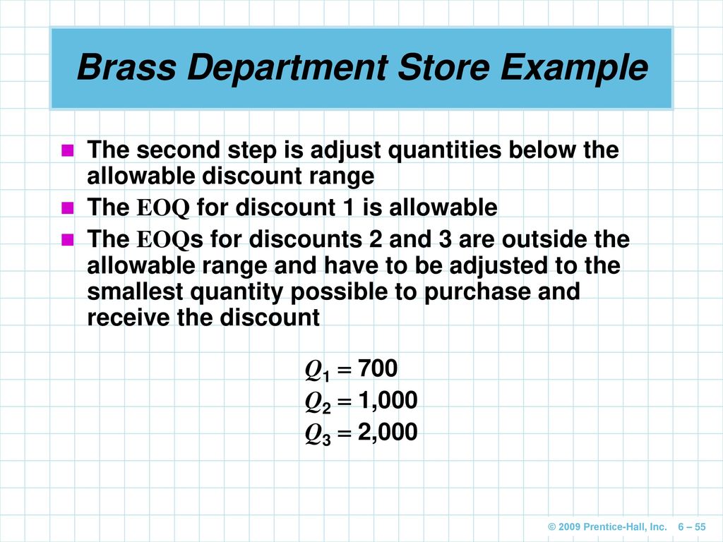 Brass Department Store Example
