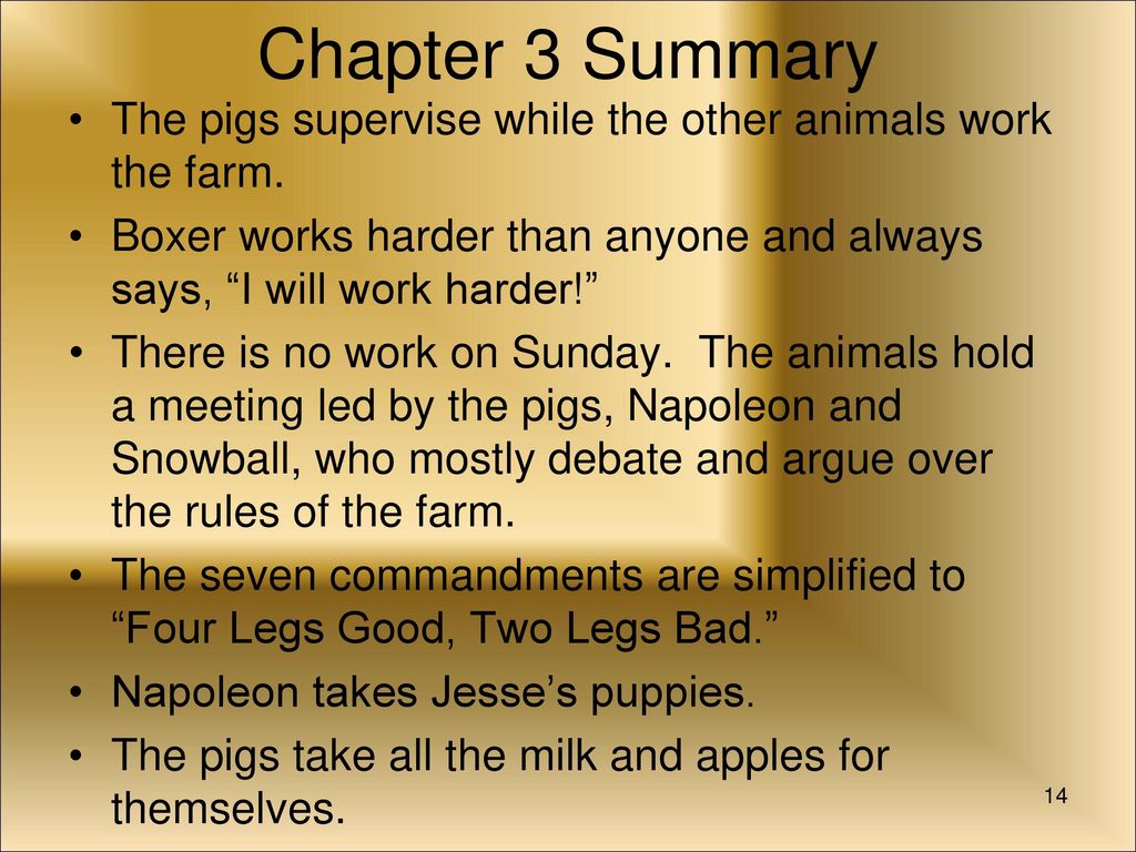 animal farm chapter 3 summary