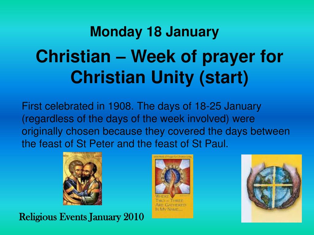 Christian – Week of prayer for Christian Unity (start)