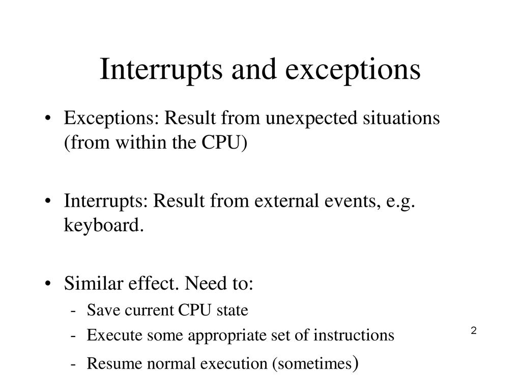 Interrupts and exceptions - ppt download