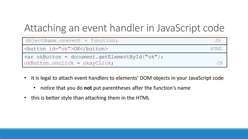 Lecture 7: The Document Object Model (DOM); Unobtrusive JavaScript ...