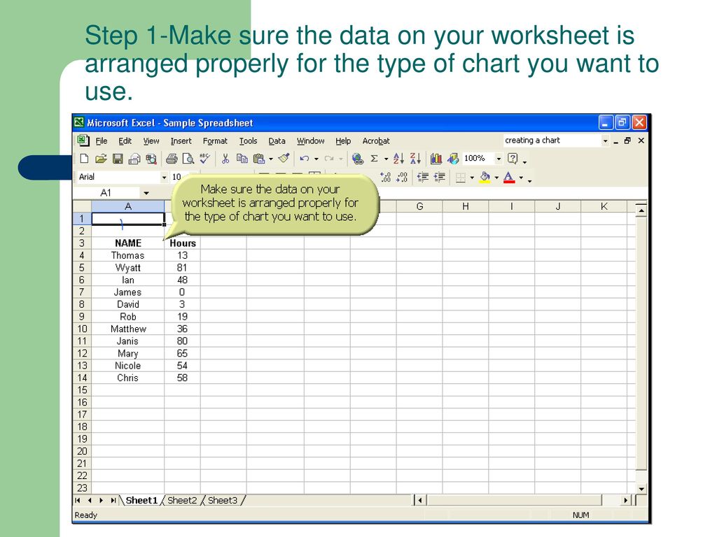 Create A Chart Excel 2003
