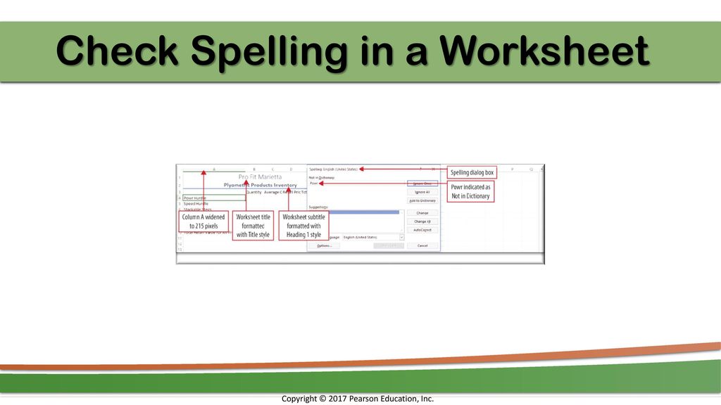 Check Spelling in a Worksheet