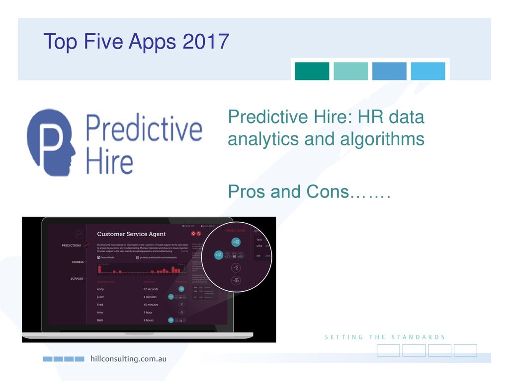 Top Five Apps 2017 Predictive Hire: HR data analytics and algorithms