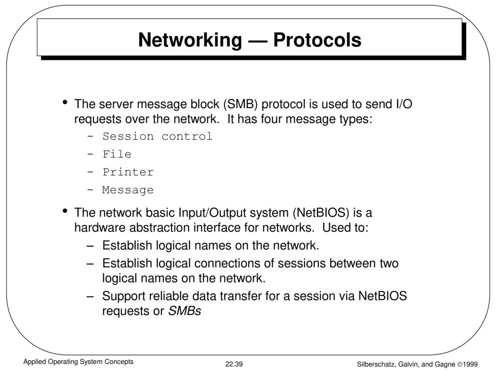 Networking — Protocols