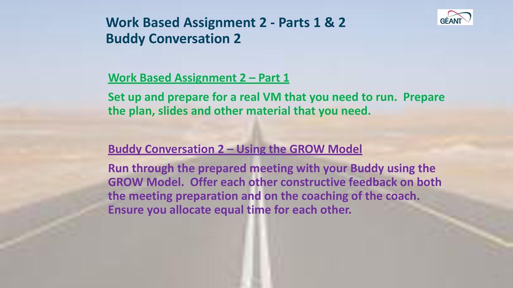 Work Based Assignment 2 - Parts 1 & 2 Buddy Conversation 2