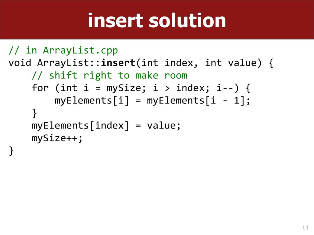 CS 106X Arrays; Implementing a Collection (ArrayList) - ppt download