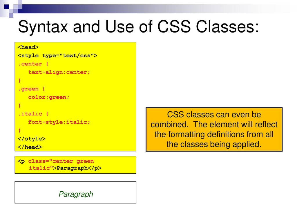 CSS Classes. - ppt download