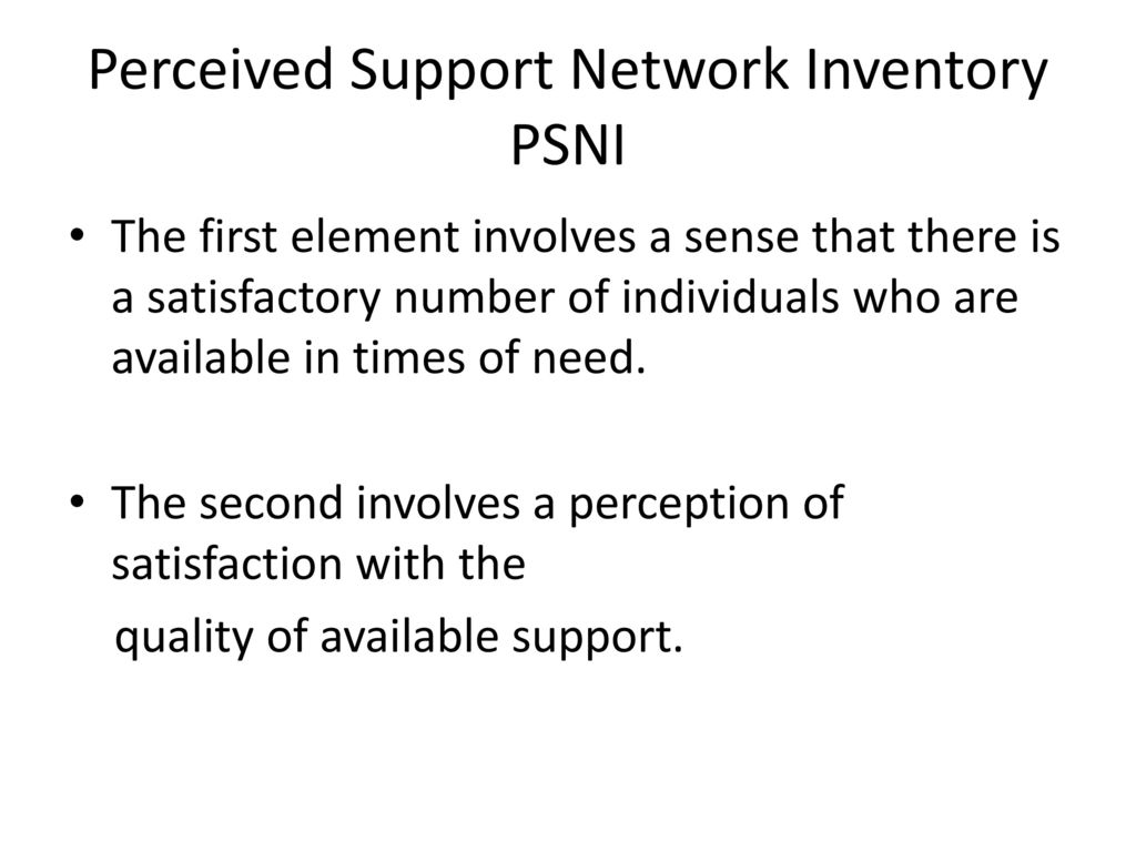 Perceived Support Network Inventory PSNI